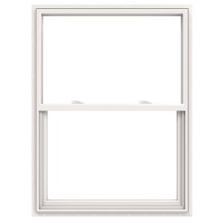 JELD-WEN V-2500 35.5-in x 47.5-in Vinyl New Construction White Single Hung Window | JWVYL SHG 3040