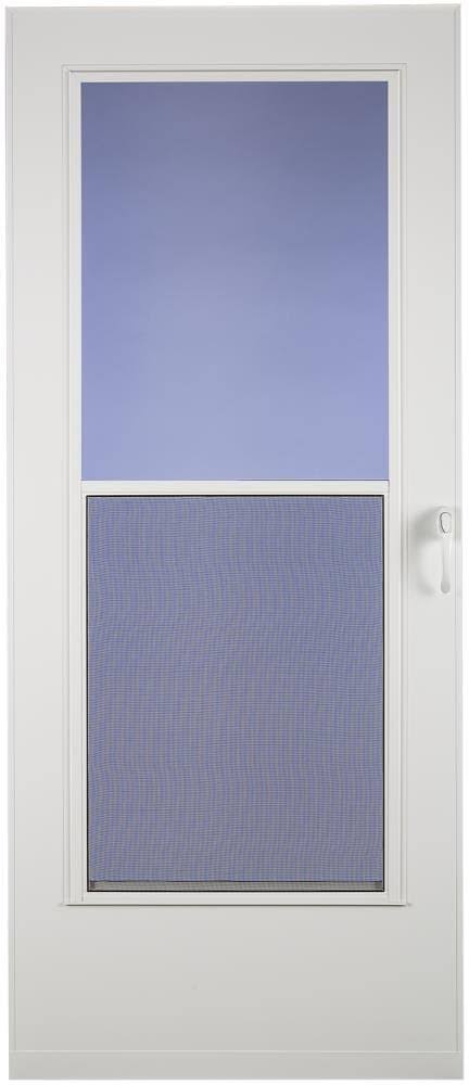 Larson Mobile Home 32-in x 76-in White Mid-View Wood Core Storm Door | 38005033276