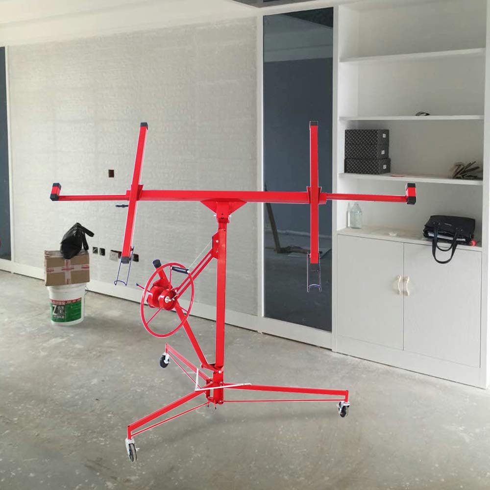 Axonl Drywall Lift, 11 Feet Drywall Panel Lift Hoist, Construction Rolling Caster Lifter for Lifting Panels, 150 lbs Wheel Lockable Drywall Panel Jack Lifter - Image 2