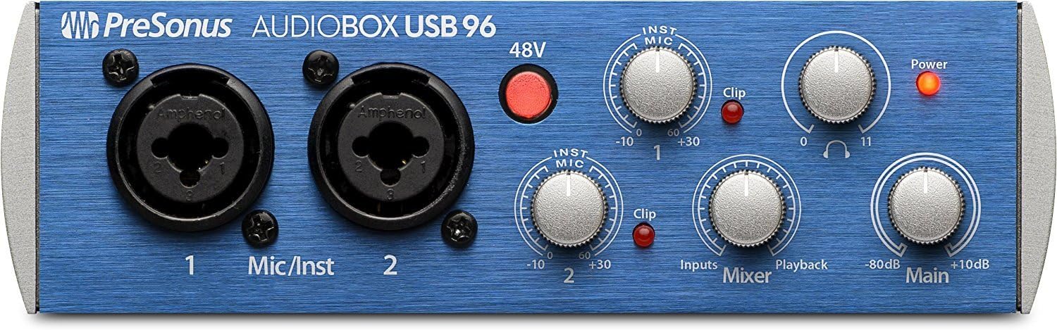 PreSonus AudioBox 96 Audio Interface (May Vary Blue or Black) Full Studio Bundle with Studio One Artist Software Pack with Eris 4.5 BT Pair Studio Bluetooth Monitors and 1/4?? Instrument Cable - Image 19