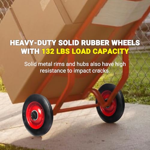 (2-Pack) AR-PRO 6?? x 1.5?? Flat Free Solid Rubber Wheel Assemblies – Replacement Hand Truck Wheels with Ball Bearings and 5/8?? Bore Hole Diameter – Heavy-Duty Solid Rubber Wheels 132 lbs Load Capacity - Image 6
