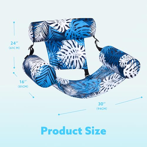 Sloosh Pool Floats Chairs Adult,Inflatable Pool Lounge,Plant Pattern Floating Mat Hammock,Blow up Water Chairs Noodles rafts for Party Summer Water Beach Fun - Image 22