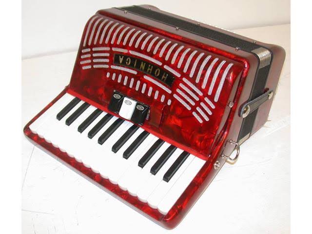 Hohner 48-BASS Accordion, Red - Image 2