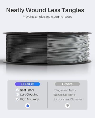 ELEGOO PLA Filament 1.75mm Bundle 4KG, 3D Printer Filament Dimensional Accuracy +/- 0.02mm, 4pcs 1kg Spool(2.2lbs) Fit Most FDM 3D Printers (Black, White, Dark Blue, True Red) - Image 5