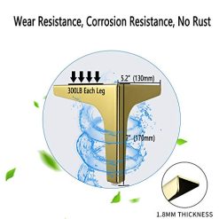 Alternative view of 7 Triangle Furniture Legs,A Set of 4??Modern Metal Diamond Triangle Furniture Feet DIY Replacement Gold for Cabinet Cupboard Sofa Table Couch legs Couch Chair Legs (7 / 17.5cm, Golden)