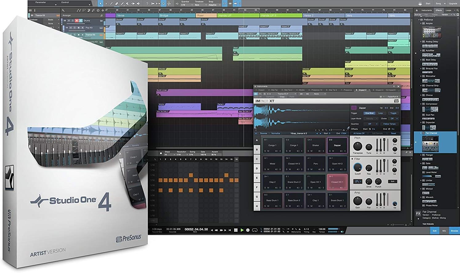 PreSonus AudioBox 96 Audio Interface (May Vary Blue or Black) Full Studio Bundle with Studio One Artist Software Pack with Eris 4.5 BT Pair Studio Bluetooth Monitors and 1/4?? Instrument Cable - Image 4