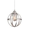 Worth Home Products Instant Pendant 1-Light Recessed Light Conversion Kit Brushed Nickel Globe Cage Shade
