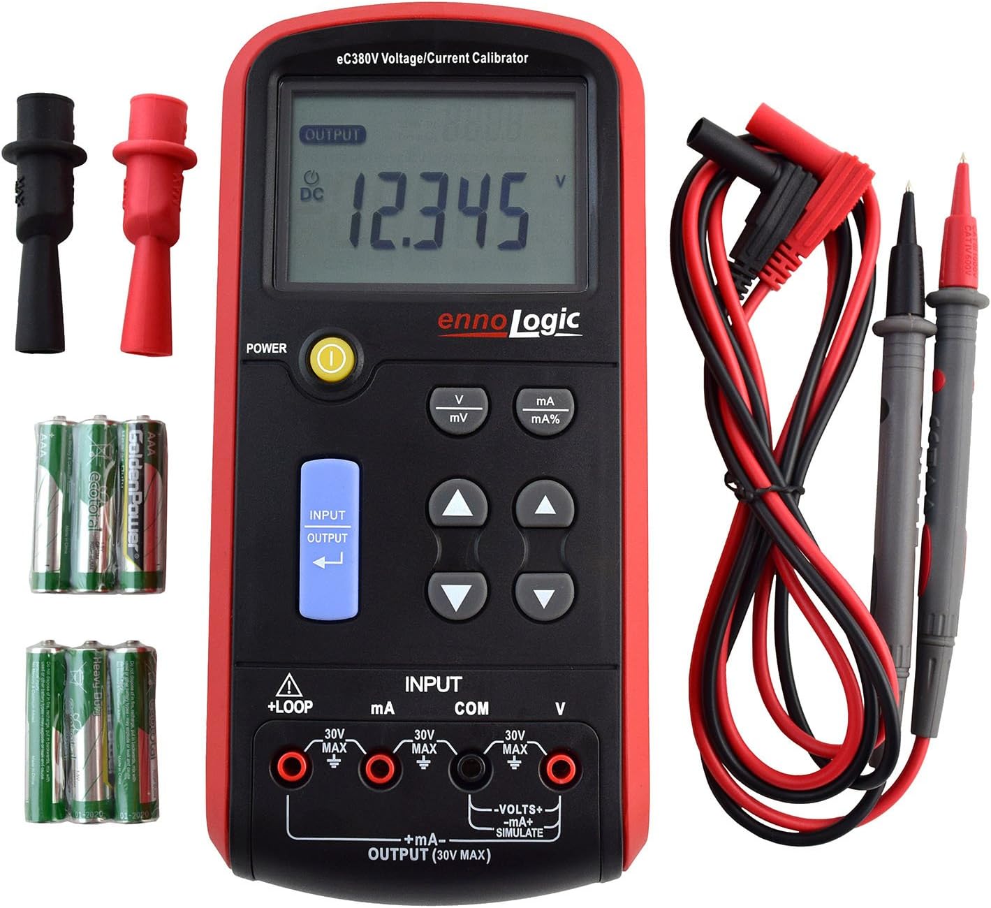 ennoLogic Volt mA Loop Process Calibrator eC380V – 0-20V and 4-20mA Signal Generator Simulator ?C Portable Precision Volt Millivolt and mA Generator and Meter for Transmitters, Current Loops, PLC