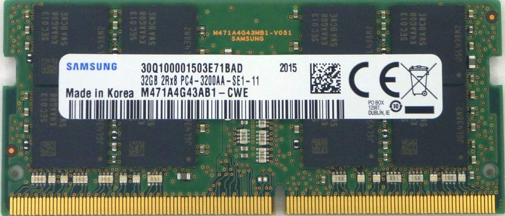 32GB DDR4 3200MHz PC4-25600 1.2V 2Rx8 260-Pin SODIMM Laptop RAM Memory Module M471A4G43AB1-CWE