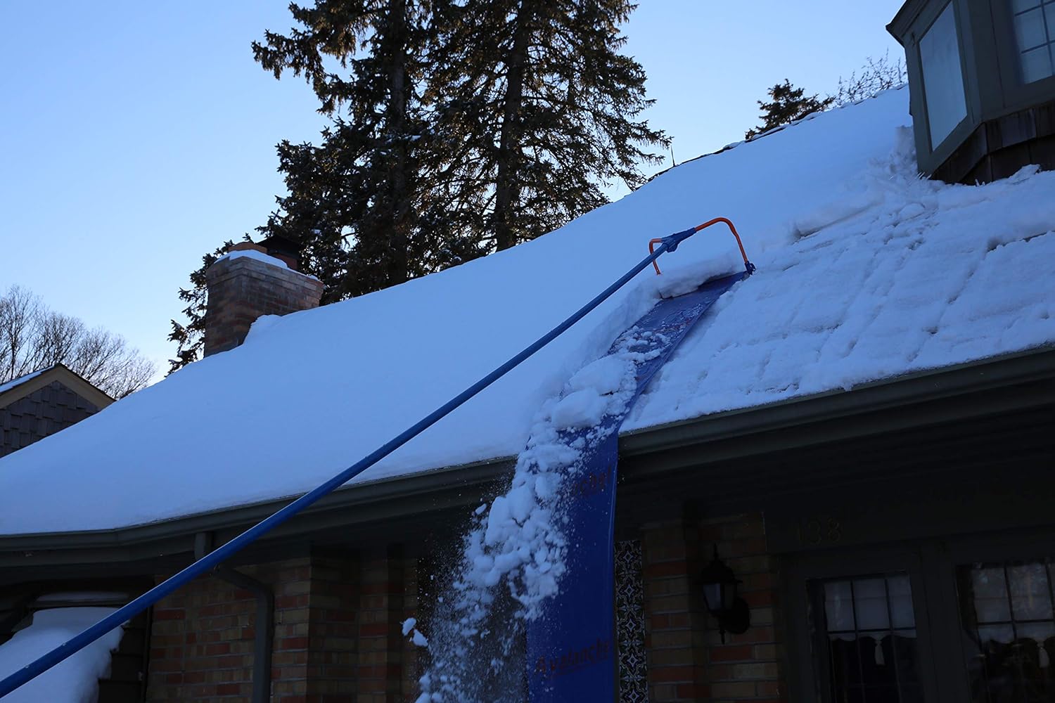 Snow Roof Rake by Avalanche! Original 500 with Slide Material: Easy Heavy Snow Removal for Standard Asphalt Shingled Roofs to Prevent Ice Dams and Damage. 17 Inch Wide, 16 Feet Long, 1.5 Inch Wheels - Image 8