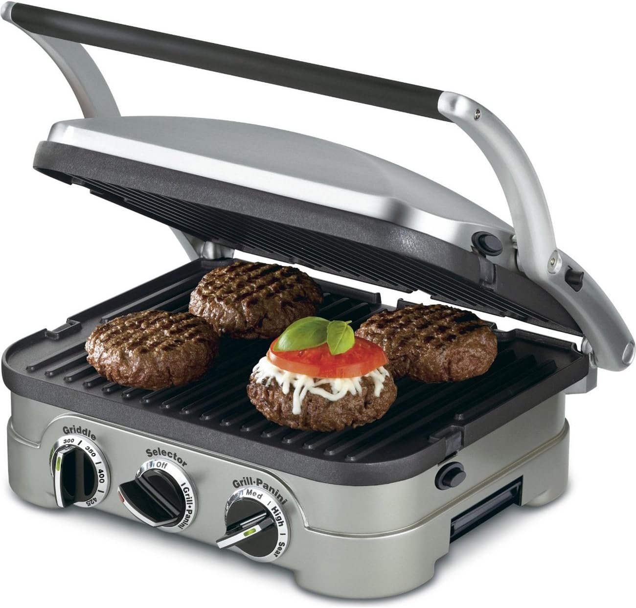 Cuisinart 5-in-1 Grill Griddler Panini Maker Bundle with Waffle Attachment (GR-4N) – Includes Grill and Waffle Plates - Image 3