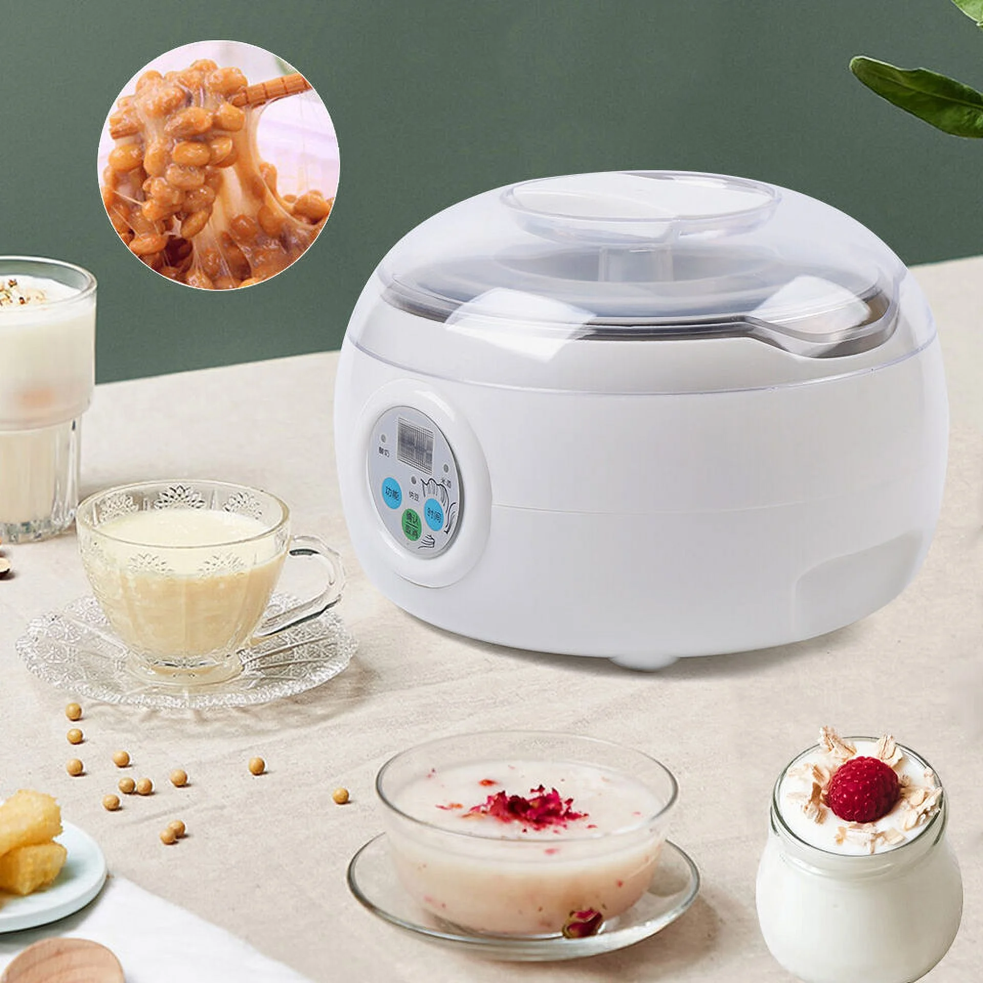 TFCFL 1.5L Cuisine Yogurt Maker, Stainless Steel Automatic Digital Yogurt Natto Machine,for Natto Rice Wine Making - Image 6