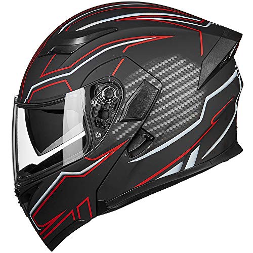ILM Motorcycle Dual Visor Flip up Modular Full Face Helmet DOT 6 Colors Model 902 - Image 62