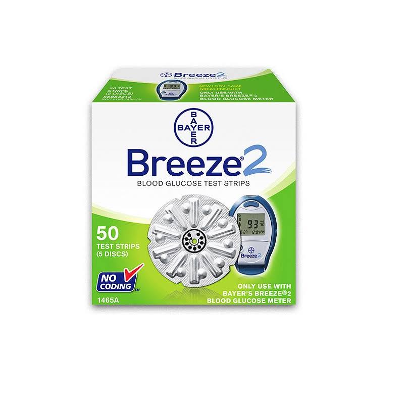 Bayer Breeze 2 Blood Glucose Test Strips 50 strips