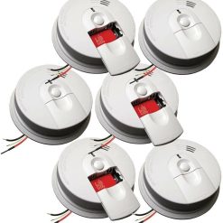 Firex Hardwire Smoke Detector 9V Battery Backup Front Load Battery Door (6-Pack)