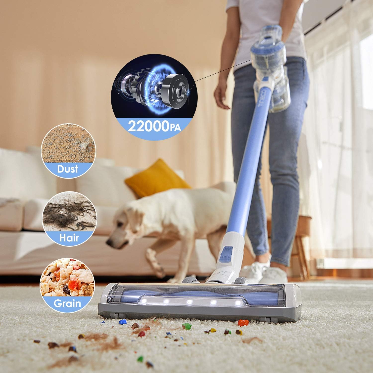 Tineco A11 Hero Cordless Lightweight Stick/Handheld Vacuum Cleaner, 450W Motor for Ultra Powerful Suction for Carpet, Hard Floor & Pet - Image 2