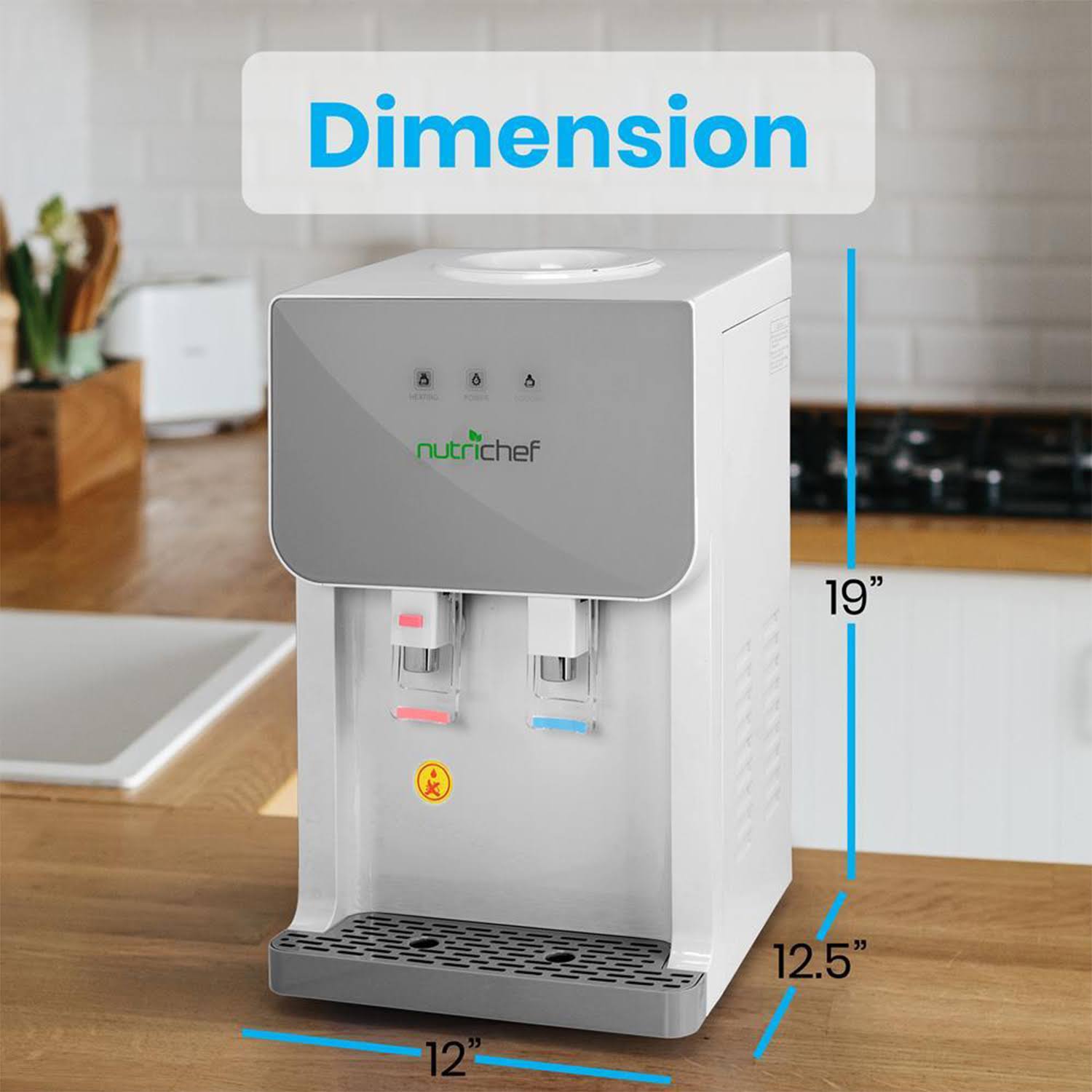 Nutrichef PKTWC36SL Universal Top Loading Hot and Cold Water Dispense - Image 6