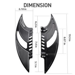 Alternative view of Passenger Floorboards CNC Edge Cut Male Mount Foot Pegs Rear Footrest Pedal for Harley Touring Street Road King Glide Dyna Sportster Softail Chrome and Black