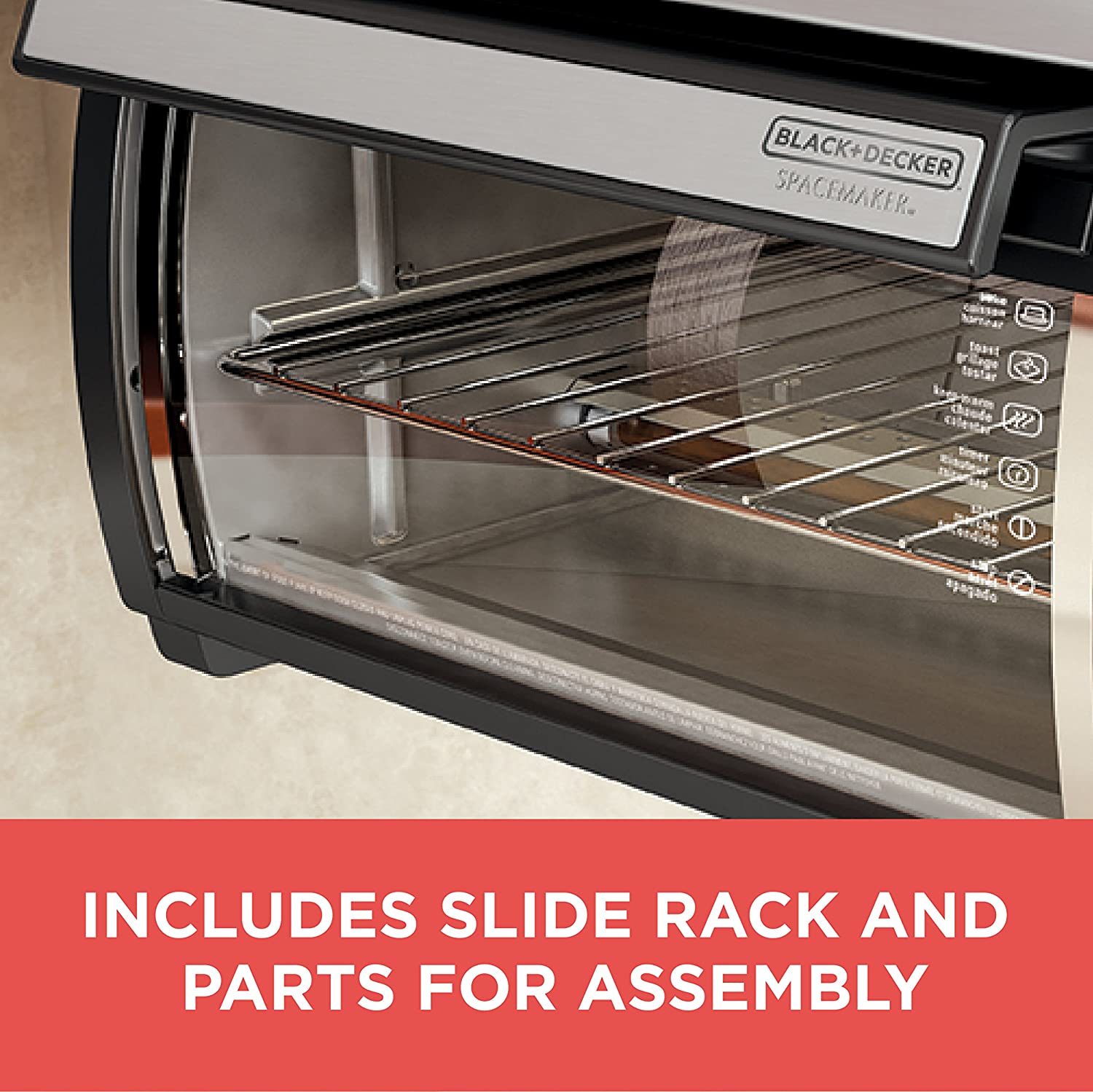 2025 Spacemaker Under-Counter Toaster Oven, Black/Stainless Steel, TROS1000D - Image 4