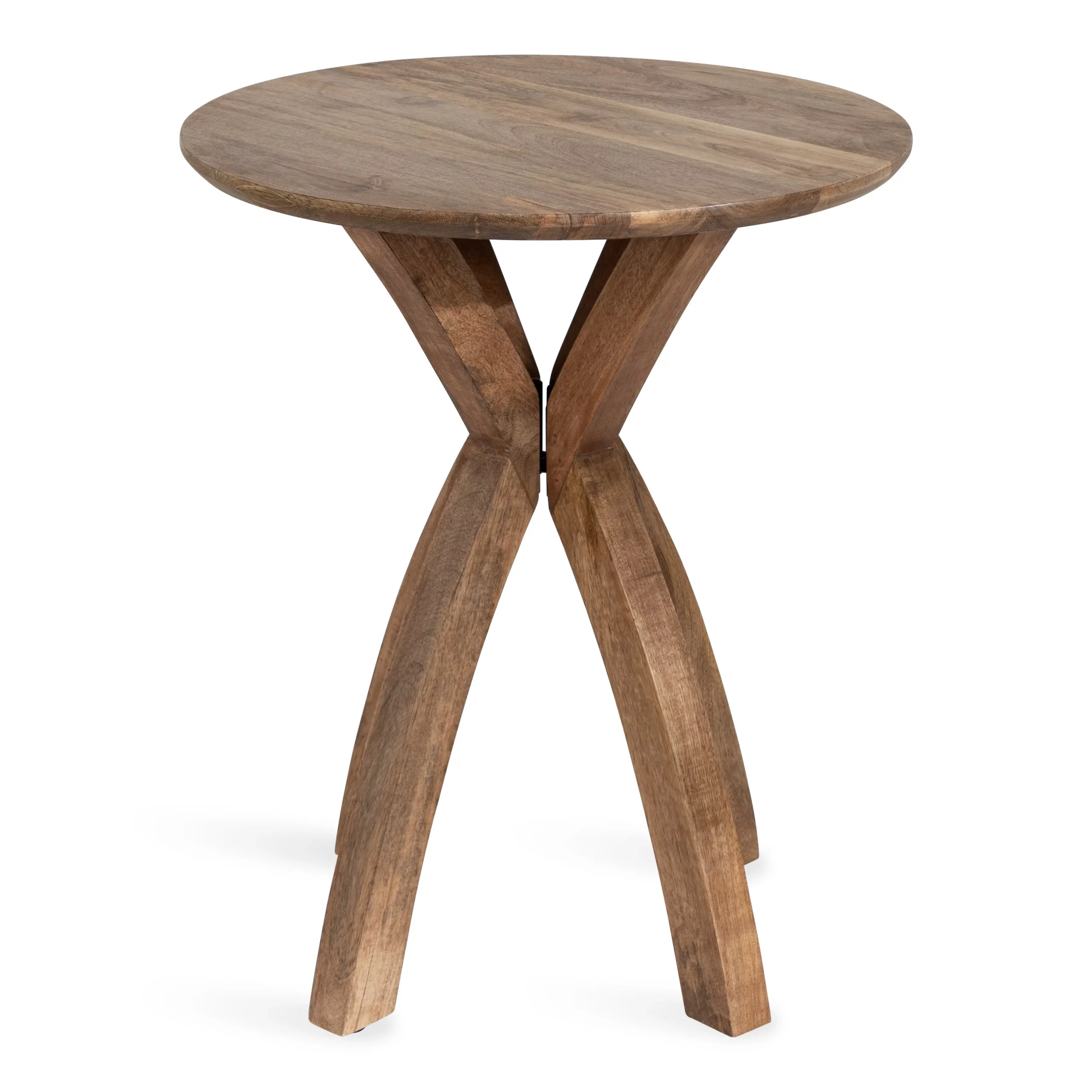 Kate and Laurel Soleyn Mid-Century Round Wood Side Table, 20 x 20 x 25, Natural, Decorative End Table with Boho Style for Use as Bedroom Nightstand or Living Room Accent - Image 3