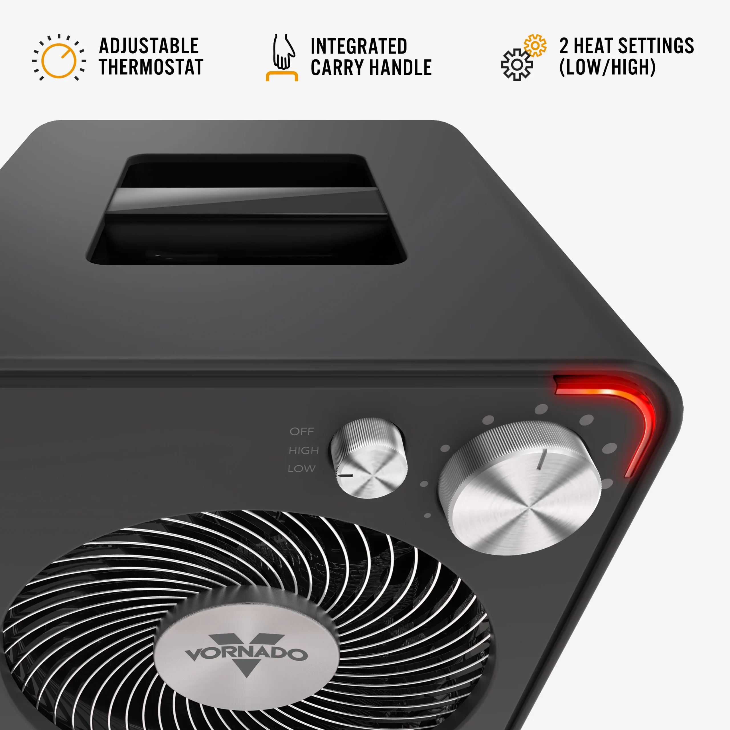 Vornado VMH300 Whole Room Vortex Metal Heater, Black (New) - Image 8
