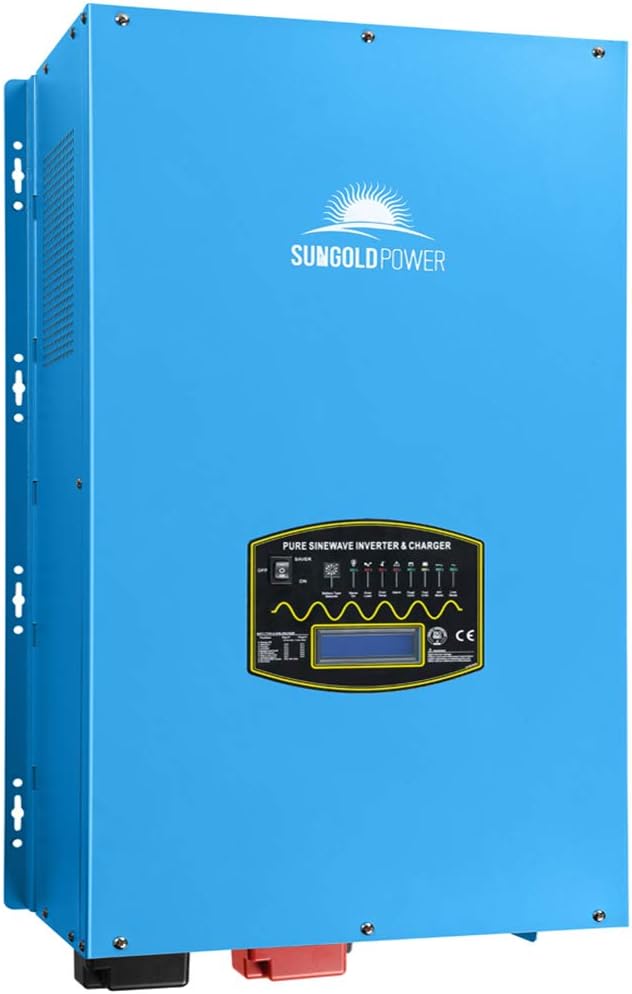 SUNGOLDPOWER 18000W Peak 54000W Split Phase Pure Sine Wave Power Inverter,Low Frequency Inverter DC 48V AC Input 240V AC Output 120V 240V Converter, with 40A MPPT Solar Charger Controller 18KW