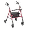 Drive Medical Adjustable Height Aluminum Frame Rollator with 6 Inch Casters, Red?? Last Day For Clearance