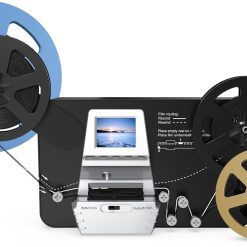 8mm & Super 8 Reels to Digital MovieMaker Film Sanner Converter, Pro Film Digitizer Machine with 2.4 LCD, Convert 5 inch and 8 inch 8mm Super 8 Film reels into 1080P Digital Videos