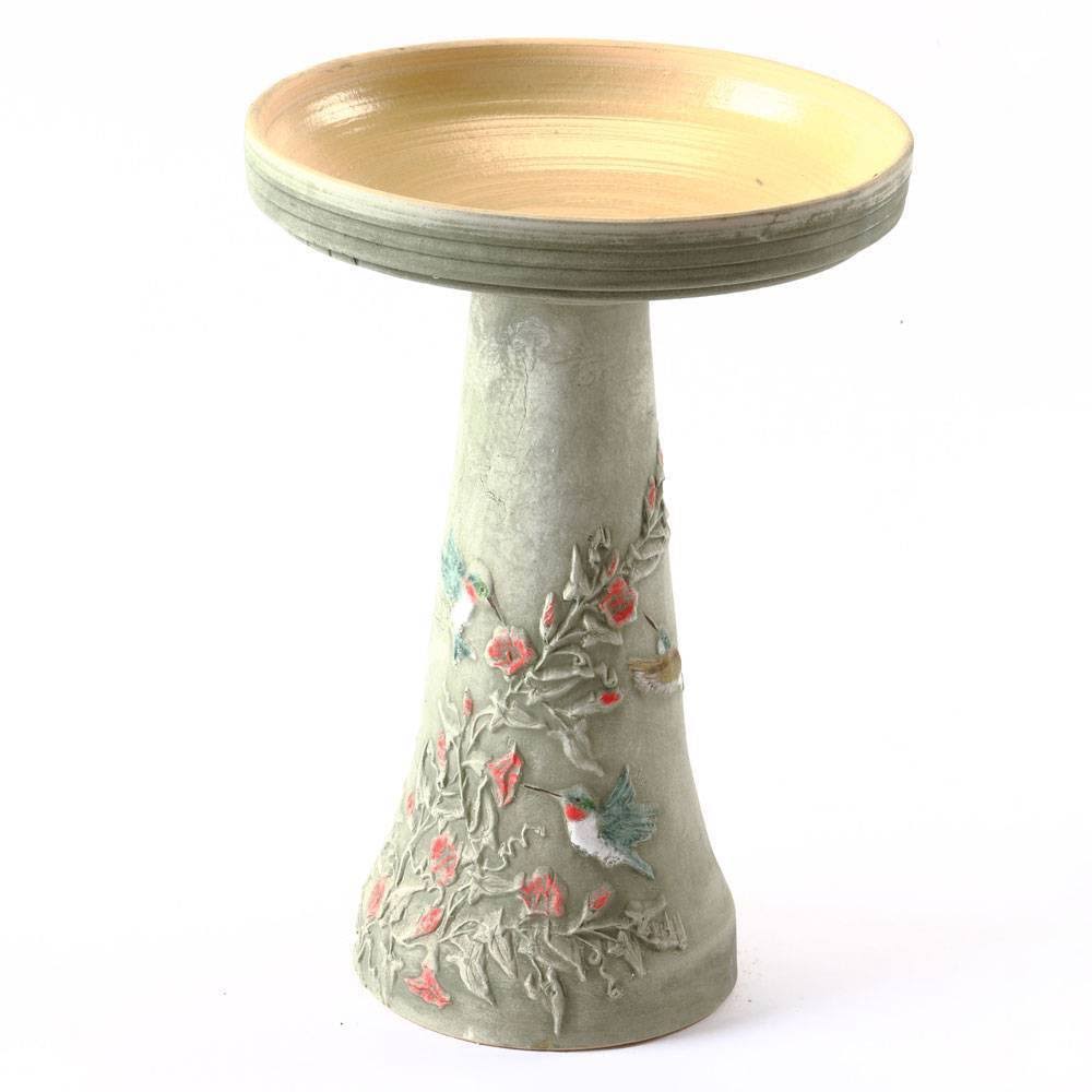 Burley Clay Hummingbird Bird Bath Set - Image 2