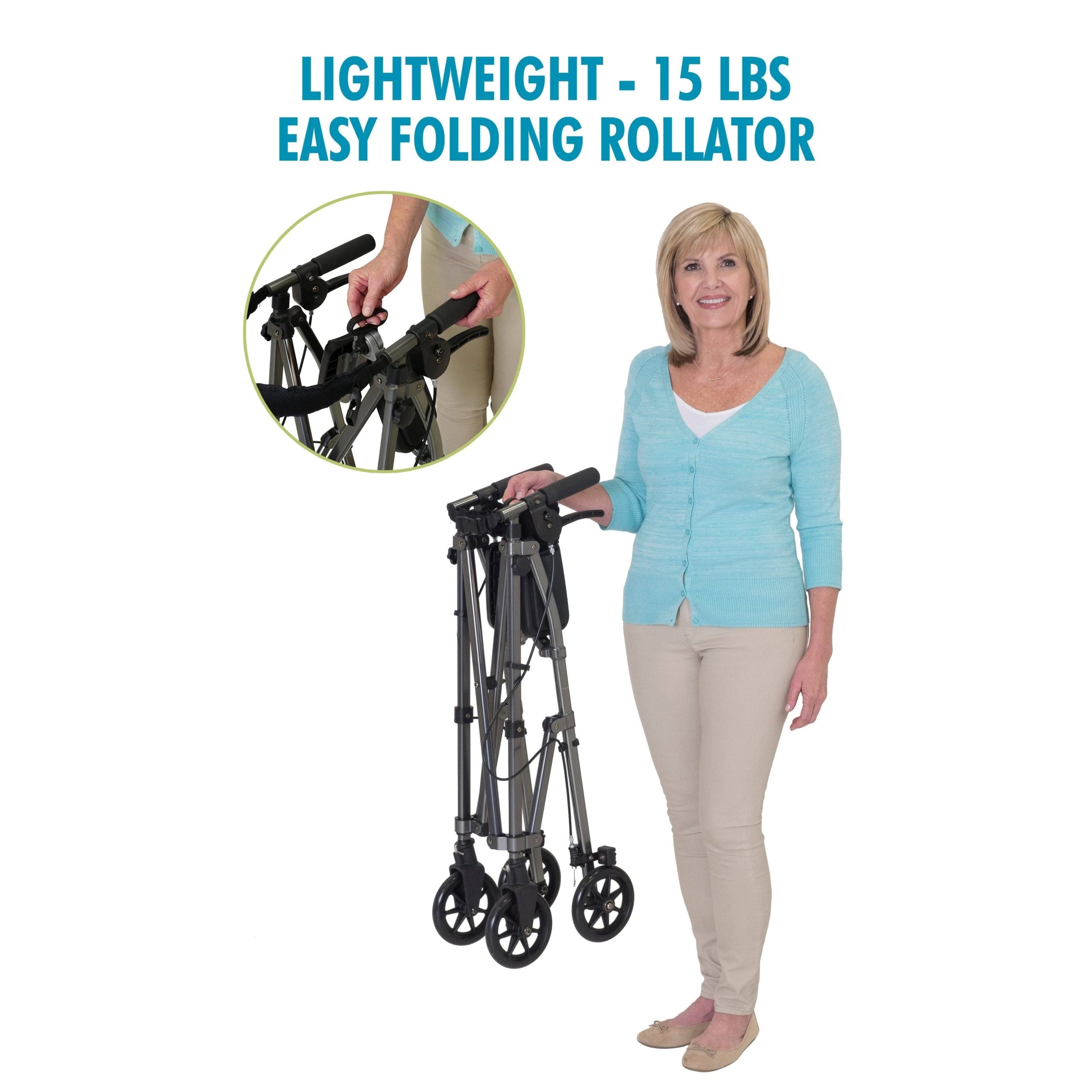 Able Life Space Saver Rollator Cobalt Blue – Each - Image 4