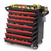 Rolling Tool Chest, Metal Tool Box with 5 Drawers, Lockable Garage Storage Cabinets Sliding Tool Drawer Cart on Wheels Toolbox Organization Workbench for Workshop Warehouse Repair Shop