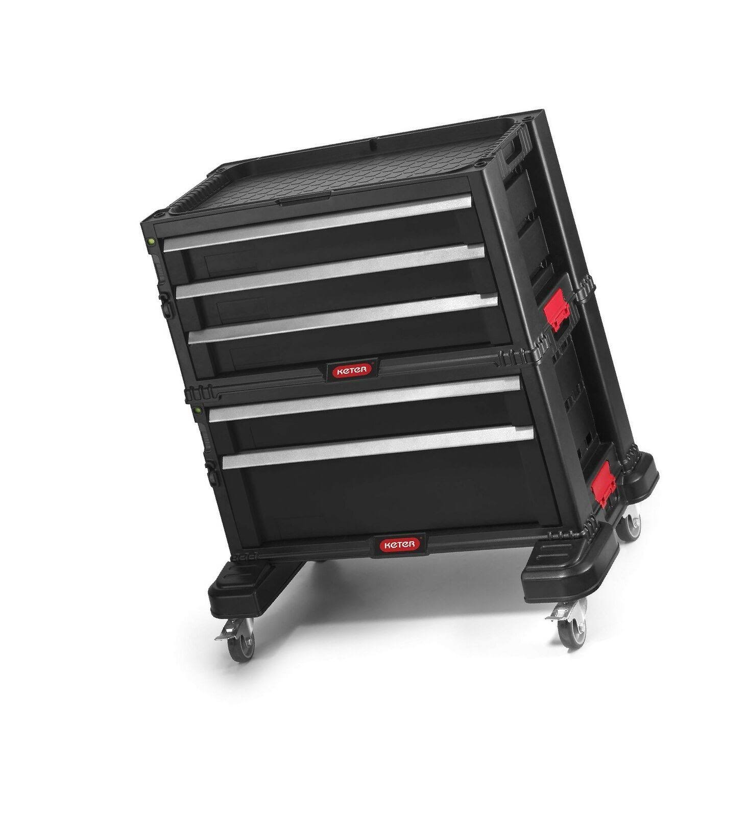 Keter 5 Drawer Modular Tool Storage, Plastic Resin Chest, Black - Image 9