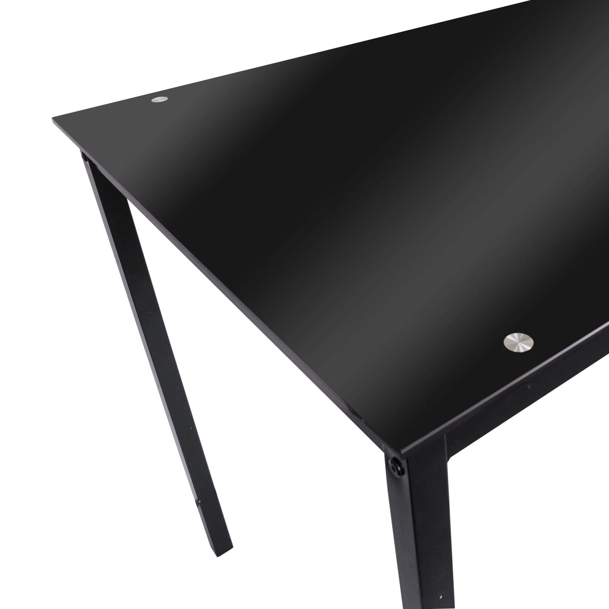 5 Piece Dining Table Set Kitchen 1 Table and 4 Upholstered Chairs Metal Frame Tempered Glass Top Black - Image 7