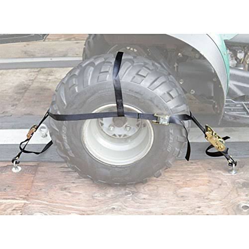 Rage Powersports 2-Pack of ATV or UTV Wheel Anchor Bonnet Ratcheting Tie-Down Straps - Image 2