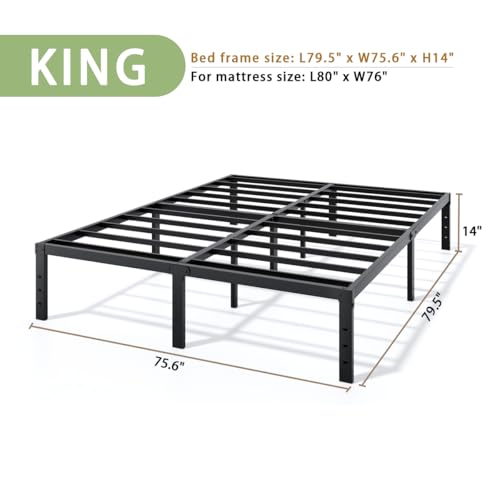 Metal Bed Frame Full Size – 14 Inch Heavy-Duty Full Platform Bed Frame No Box Spring Needed, Easy Assembly, Noise-Free, Sturdy Mattress Foundation, Underbed Storage Space - Image 57