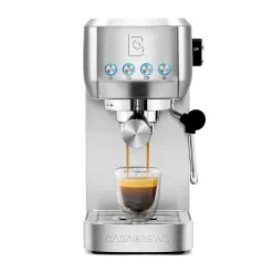 Casabrews 20 Bar Espresso Machine, 49 oz Water Tank, Coffee Maker with Milk Frother, Sliver