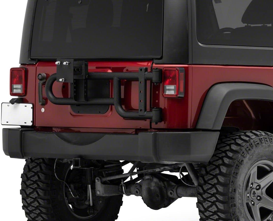 Redrock 4×4 HD Tire Carrier Compatible with OEM Tail Gate Compatible with 07-18 Jeep Wrangler JK