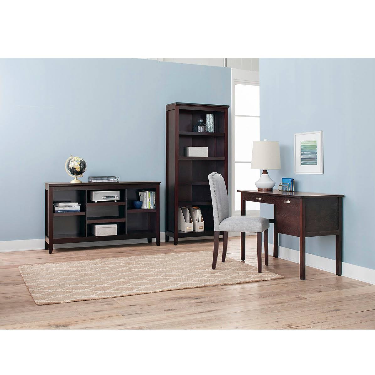 Threshold 32×22 Carson Horizontal Bookcase with Adjustable Shelves, Espresso - Image 2