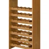 ACME Hanzi Wood 35-Bottle Wine Cabinet with Stemware Rack in Oak