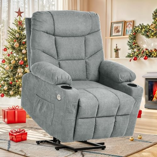 YITAHOME Power Lift Recliner Chair, Modern Fabric Recliner Chair with Massage and Heat, Spacious Seat, USB Ports, Cup Holders, Remote Control, Suitable for Living Room Dark Grey2 - Image 13