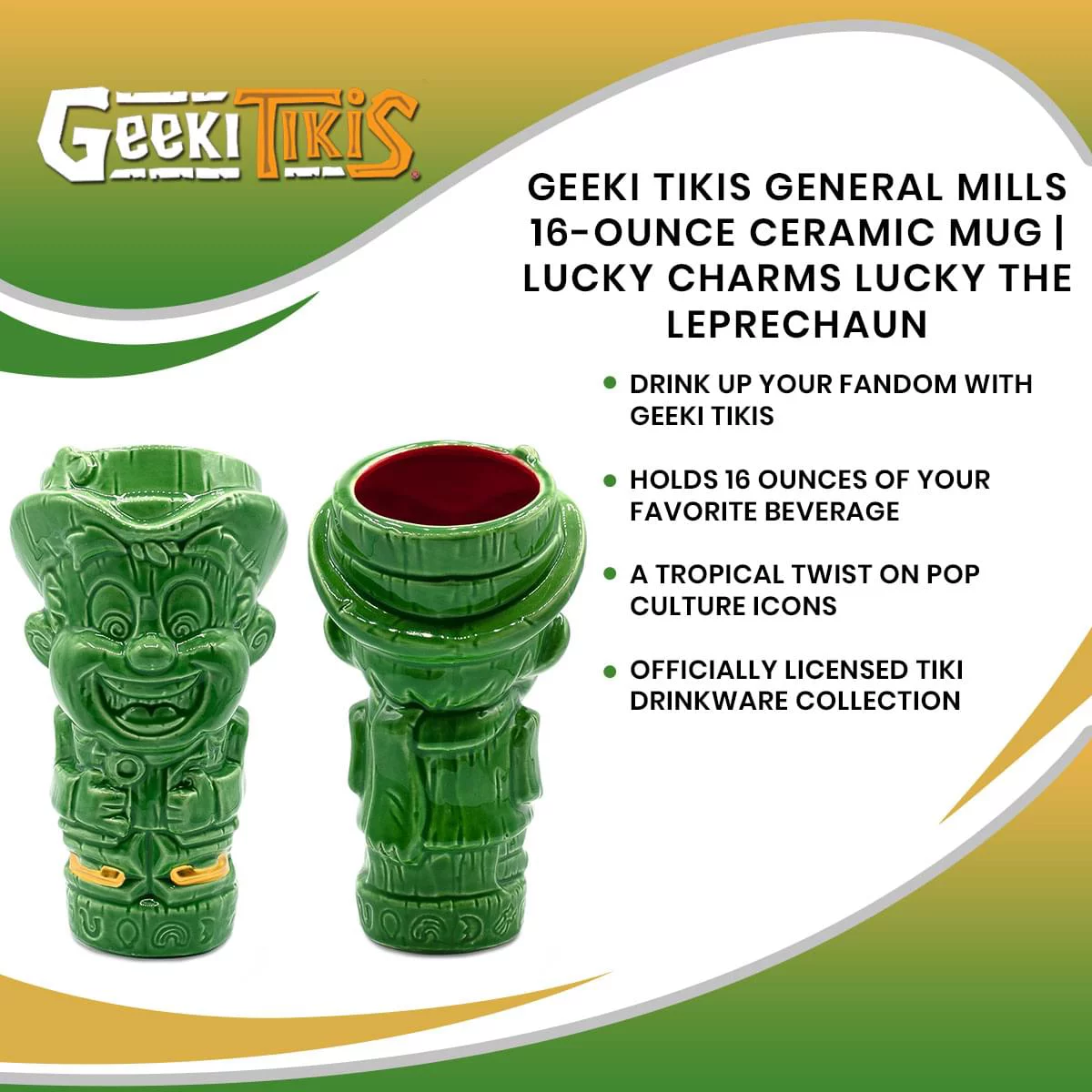Geeki Tikis General Mills 16-Ounce Ceramic Mug | Lucky Charms Lucky the Leprechaun - Image 7