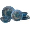 Certified International Radiance Teal Melamine 12 PC Dinnerware Set