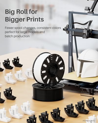 ELEGOO PLA Filament 1.75mm Bundle 4KG, 3D Printer Filament Dimensional Accuracy +/- 0.02mm, 4pcs 1kg Spool(2.2lbs) Fit Most FDM 3D Printers (Black, White, Dark Blue, True Red) - Image 36