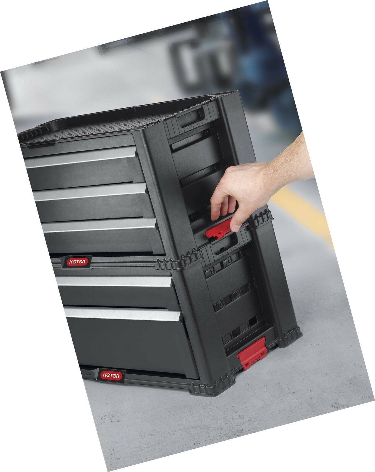 Keter 5 Drawer Modular Tool Storage, Plastic Resin Chest, Black - Image 8