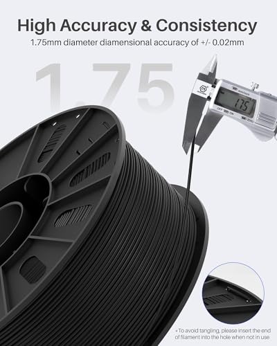 ELEGOO PLA Filament 1.75mm Bundle 4KG, 3D Printer Filament Dimensional Accuracy +/- 0.02mm, 4pcs 1kg Spool(2.2lbs) Fit Most FDM 3D Printers (Black, White, Dark Blue, True Red) - Image 37
