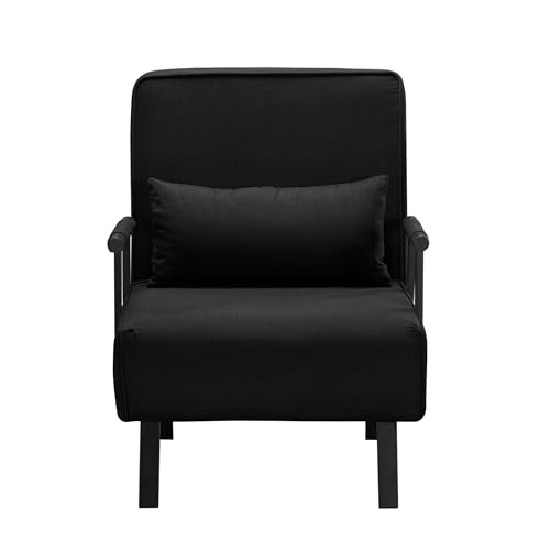3 in 1 Sleeper Sofa Bed, Futon Sofa Bed for Living Room with Side Pocket, Black Sleepers Sofa Couch with Pullout Bed, Convertible Love Seat Sleepers Bed for Living Room, Bedroom, Small Space - Image 53