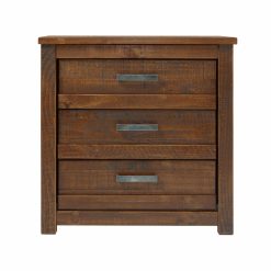Camaflexi Carmel 3 Drawer Nightstand, Antique Walnut