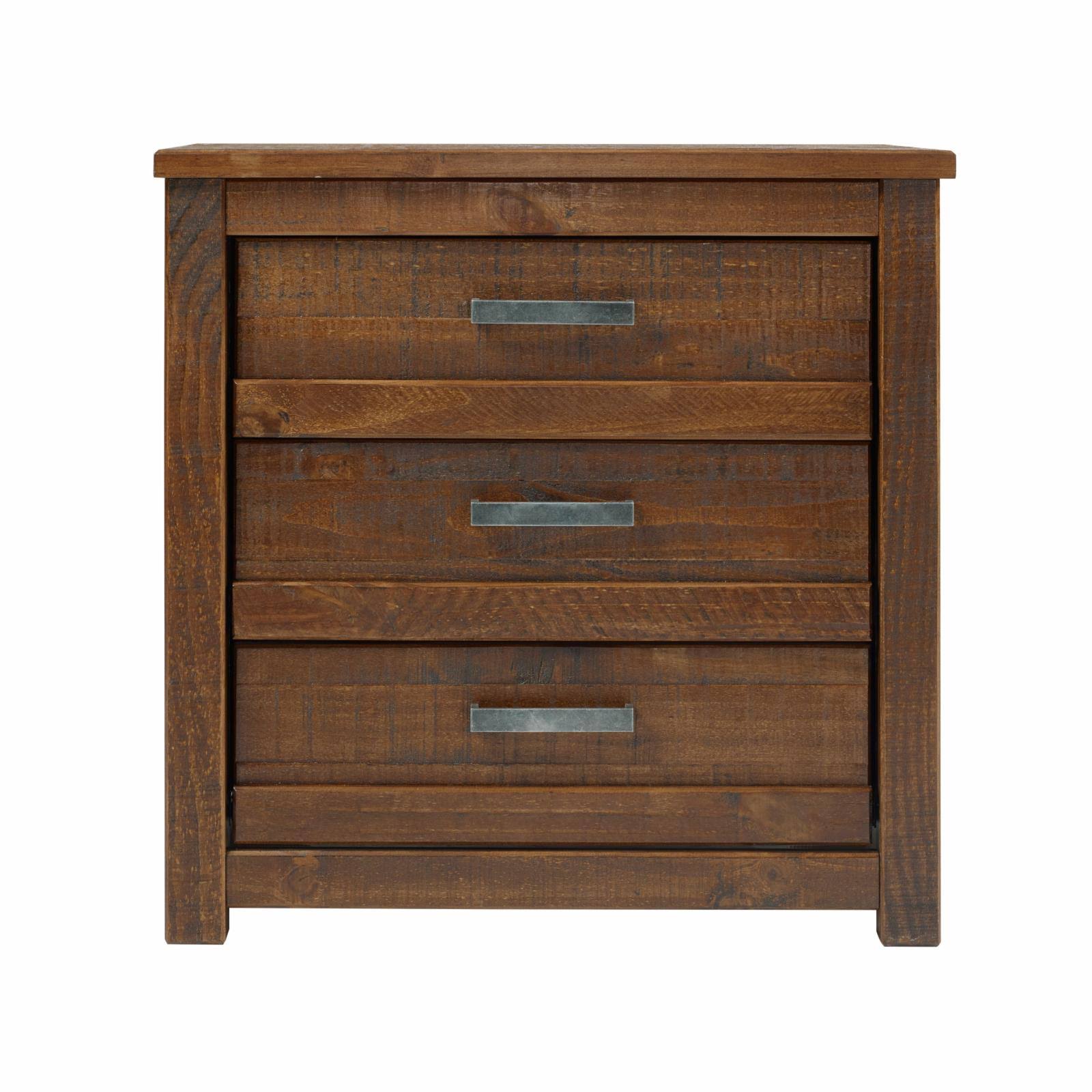 Camaflexi Carmel 3 Drawer Nightstand, Antique Walnut