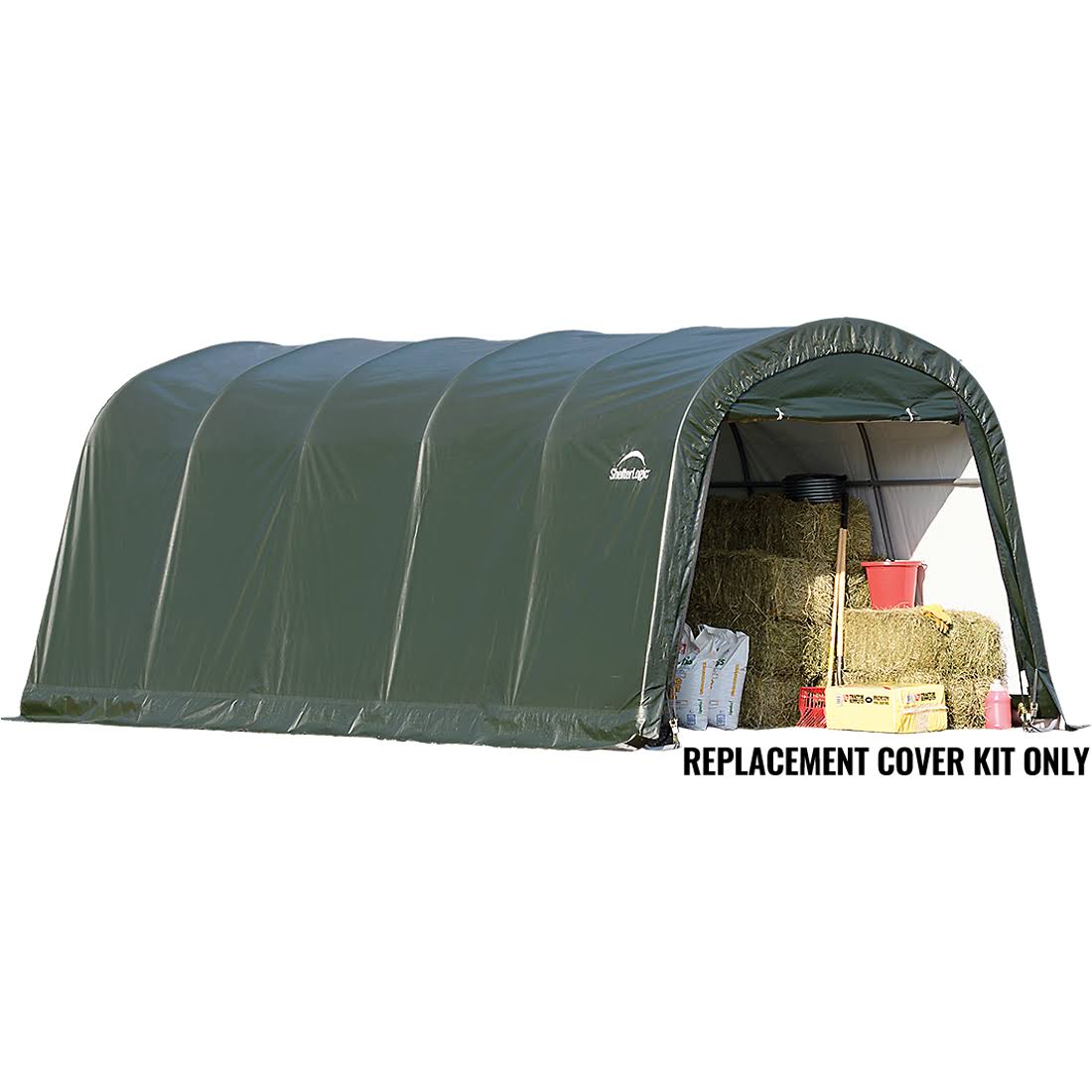 Replacement Cover for The Garage-in-a-Box Roundtop 12 ft. x 20 ft. x 8 ft. Standard PE 7.5 oz. Green