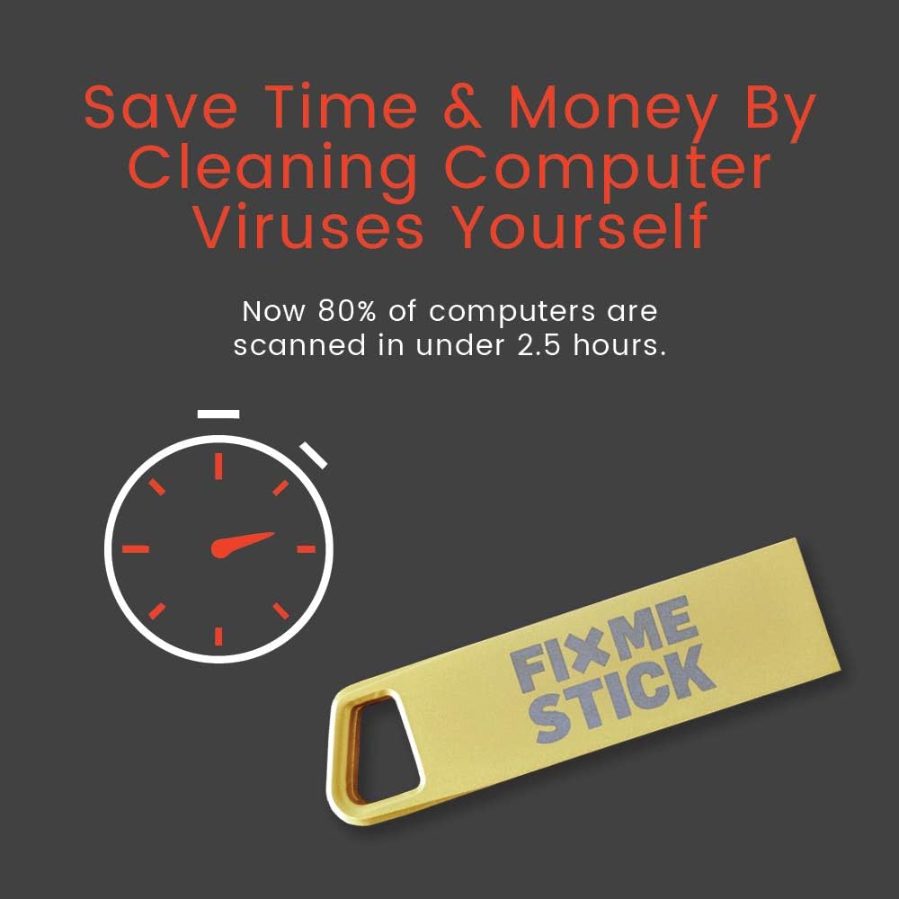 FixMeStick Gold Computer Virus Removal Stick for Windows PCs – Unlimited Use on Up to 3 Laptops or Desktops for 1 Year – Works with Your Antivirus - Image 4